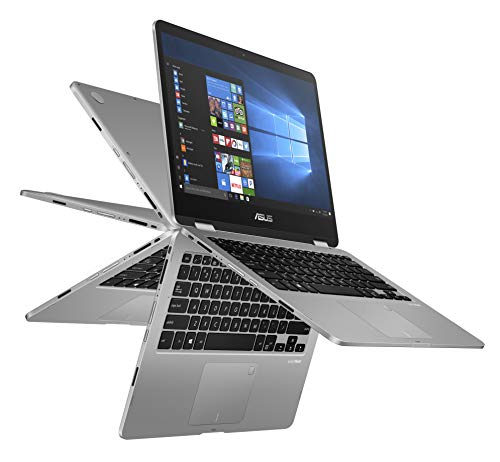 ASUS TP401MA-YS02 Vivobook Flip Thin 2-in-1 HD Touchscreen Laptop, Intel Celeron 2.6GHz Processor, 4GB RAM, 64GB eMMC, Windows 10 S, 14″