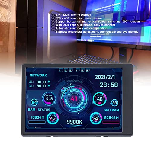 3.5in Monitor Set, 320x480Resolution Easy to Connect Energy Saving IPS Full View Angle Screen for ITXMini Chassis | The Storepaperoomates Retail Market - Fast Affordable Shopping
