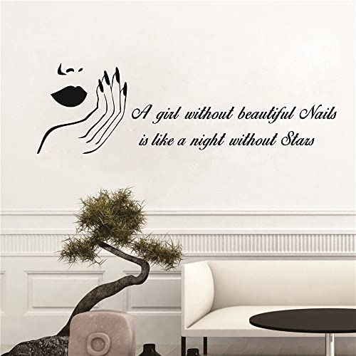 UILMNIY Beauty Nail Salon Wall Decor Sticker Studio Manicure Quotes Wall Decal for Make up Store Vinyl Bedroom Living Room Wallpaper AFN56