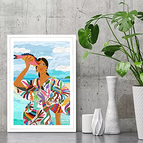 Canvas Decorative Prints Abstract Style Woman Color Wall Art Canvas Painting Posters and Prints Aisle Unique Living Home Decoration 20x28inch