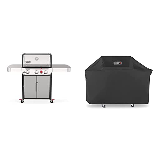 Weber Genesis S-325s Gas Grill, Liquid Propane, Stainless Steel, with Cover