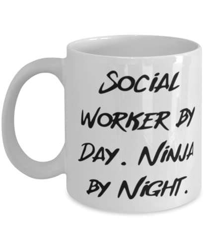 Funny Social worker 11oz 15oz Mug, Social Worker by Day. Ninja by Night, For Coworkers, Present From Boss, Cup For Social worker