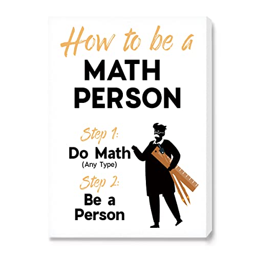 Funny Educational Canvas Wall Art-How To be A Math Person Poster Canvas Prints Framed Wall Art Painting Ready to Hang for Classroom/Math Room/School Decor-12 x 15 Inches