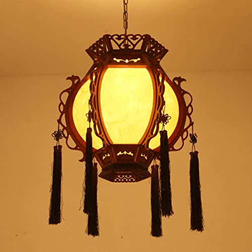 Demeanor LED Chandeliers, Antique Holiday Lantern Chandelier, Balcony Solid Wood Ceiling Lamp, Classical Corridor Aisle Droplight,for Bedroom,Dining Room, Girls Room, Foyer