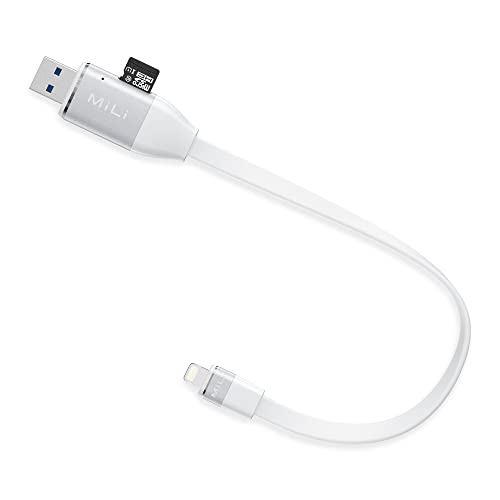 MiLi USB Flash Drive Charging Cable, iOS USB 3.0 Flash Drive for iPhone iPad and Computers, Memory Stick for External Mobile Storage for Photos Videos and More, Compatible with All Format Files