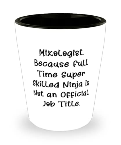 Mixologist For Coworkers, Mixologist. Because Full Time Super Skilled Ninja Is, Useful Mixologist Shot Glass, Ceramic Cup From Boss