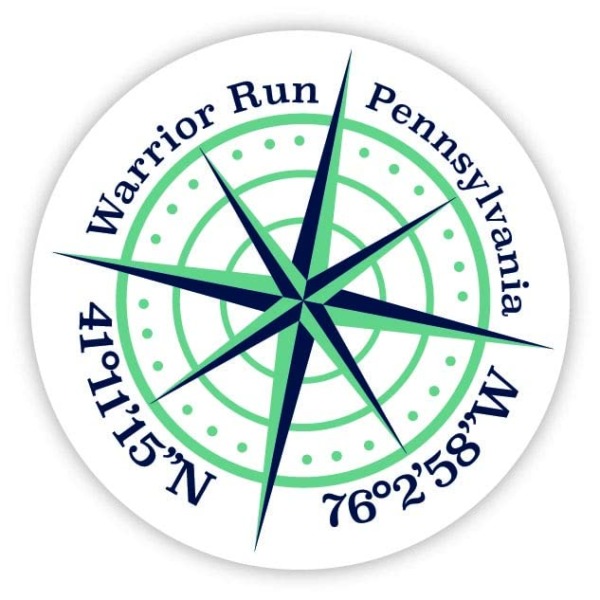 Warrior Run Pennsylvania 4-Inch Fridge Magnet Latitude Longitude Compass Design