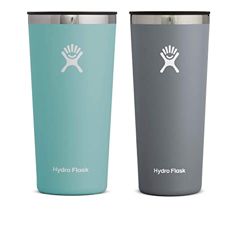 Hydro Flask Tumbler 2 Pack – Stainless Steel, Reusable, Vacuum Insulated with Press-in Lid 22 OZ (ALPINE / STONE)