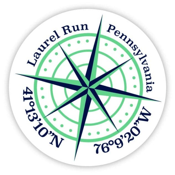 Laurel Run Pennsylvania 4-Inch Fridge Magnet Latitude Longitude Compass Design