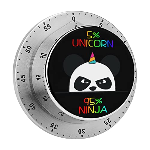 Unicorn Ninja Panda 60-Minute Visual Countdown Timer with Magnetic Back Time Management Tool for Timeouts Kitchen Study Working