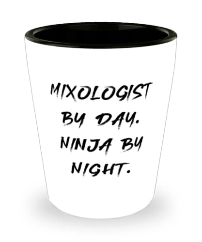 Useful Mixologist Shot Glass, Mixologist by Day. Ninja by Night, Motivational for Coworkers, Holiday
