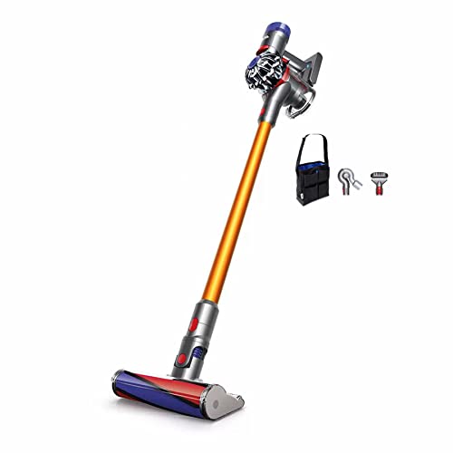 Dyson V8 Absolute Cordless Stick Vacuum Cleaner I Bagless I HEPA Filter I Rotating Brushes I Telescopic Handle I Direct-Drive Cleaner Head I Up to 40 Min Runtime – Yellow + Clean & Carry Kit