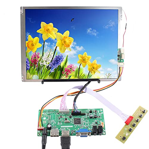 FanyiTek 10.4 inch 800×600 4:3 TFT LCD Screen Wall-Mounted and HDMI DP VGA Controller Board,for Replacement G104SN03 V1 LCD Display