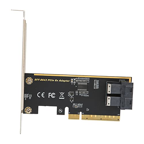 PCIE X8 to U.2 Adapter Card,with Dual Port SFF8643 Mini SAS HD 36Pin Connector for Two U.2 (SFF8639) PCIe NVMe SSD,Supports 2.5inch U.2 SFF SSD