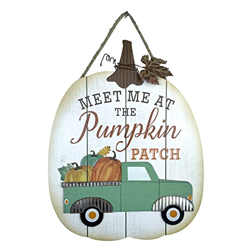 HOMirable Fall Decorations for Home Pumpkin Truck Décor Thanksgiving Farmhouse Vintage Wall Hanging Signs Rustic Wooden Autumn Harvest Halloween Decoration
