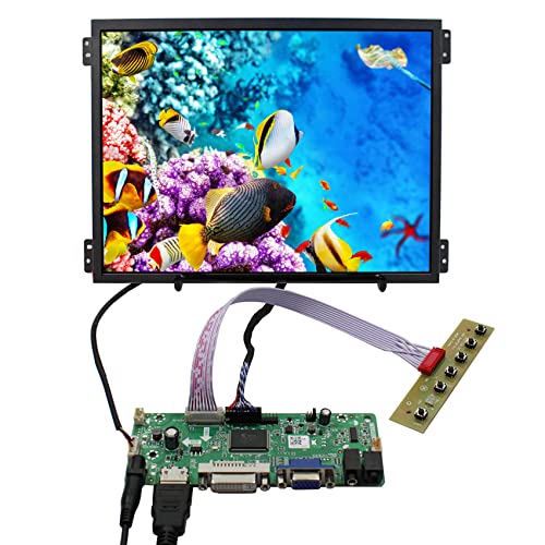 FanyiTek 10.4 inch VS104T-004A 1024X768 600nit Brightness WLED IPS LCD Screen and HD-MI VGA DVI Audio LCD Controller Board
