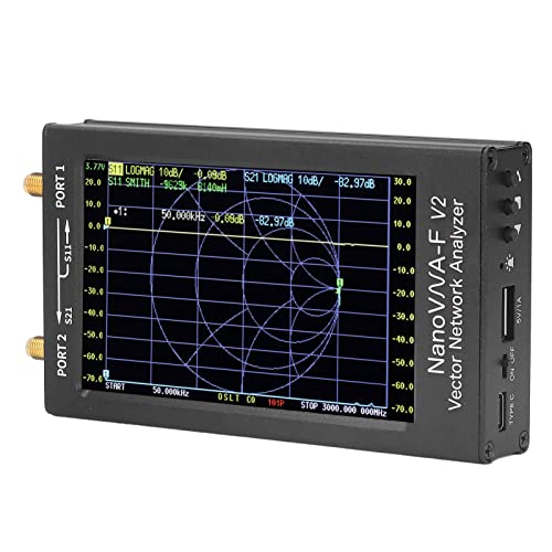 HF VHF UHF Antenna Analyzer, Shielding Electromagnetic Interference Vector Network Analyzer 4.3in IPS LCD Screen with Aluminum Case for Short Wave