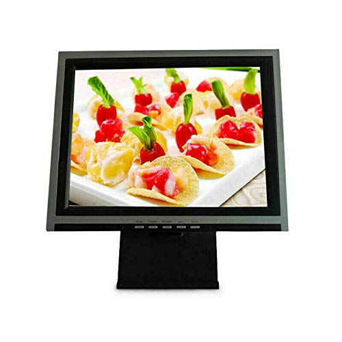 TFCFL 15″ Touch Screen Monitor with POS Stand Touch Screen LED Display Monitor Cash Register Commercial Touch Screen Monitor for Retail POS Restaurant (Sliver)