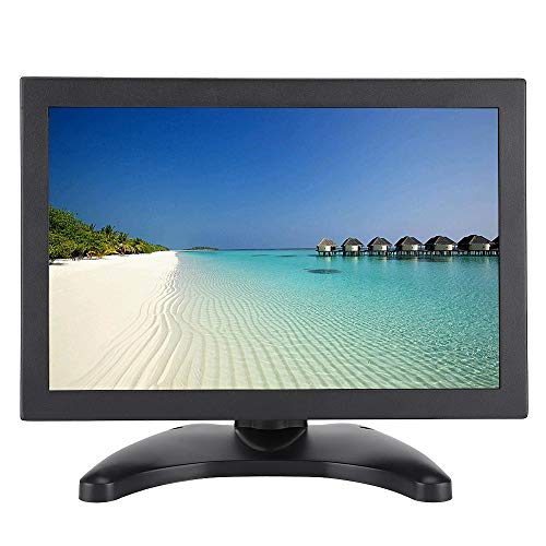 CCYLEZ 10.1in Monitor,HD 1920X1200 Industrial Embedded Monitor, Full Metal Casing LCD Monitor Display with Bracket for BNC, VGA, HDMI, AV, Touch USB(Black)