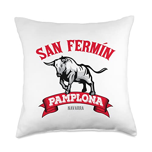 Sanfermines – Toro San Fermín – Spain San Fermín-Sanfermines Pamplona Navarra Throw Pillow, 18×18, Multicolor