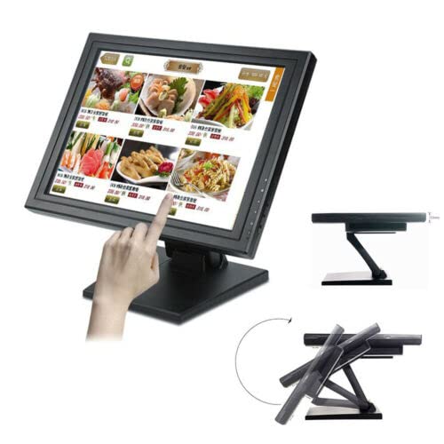 KinHall 17″ Portable LED Backlight Multi-Touch Monitor with Stand Adjustable Angle, USB VGA POS, 1280 * 1024 Resolution and Multiple Ports Including Two Built-in Speakers