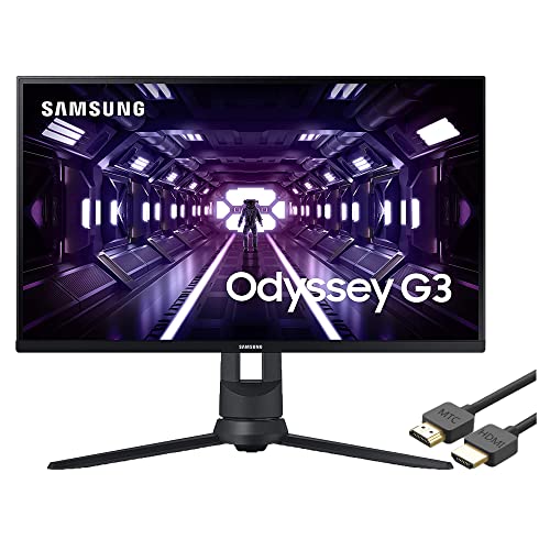 SAMSUNG Odyssey G3 Series 27-inch FHD 1080p Gaming Monitor, 144Hz, 1ms, Height Adjustable Stand, 3-Sided Border-Less, FreeSync Premium, with MTC HDMI