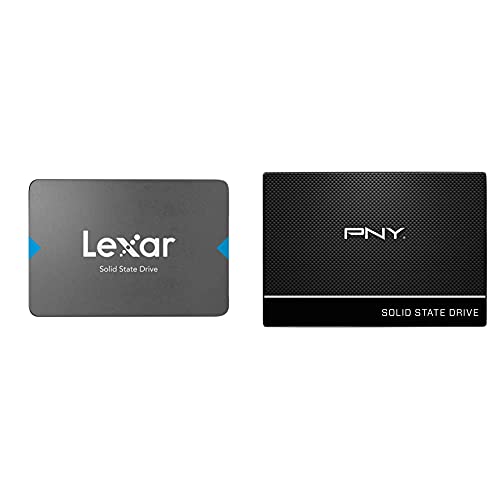 Lexar NQ100 480GB 2.5” SATA III Internal SSD, Solid State Drive, Up to 550MB/s Read (LNQ100X480G-RNNNU) & PNY CS900 240GB 3D NAND 2.5″ SATA III Internal Solid State Drive (SSD) – (SSD7CS900-240-RB)