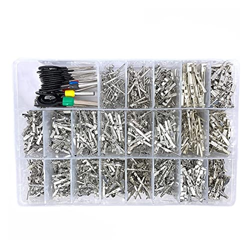WEFITZ 1050Pcs 1/1.5/1.8/2.2/2.8/3.5MM Auto Tyco AMP Boschs Deutsch Crimping Wire Female Male Terminal Box with Pin Removal Tool (Color : 1050pcs of Terminals, Pins : 1 Box)