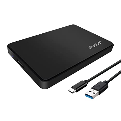 2.5 inch USB 3.0 SATA HDD Enclosure, Portable SATA to USB 3.1 Hard Drive Reader with Upgraded Cable for 2.5” SSD HDD on Business Travel, Up to 6TB, Support UASP