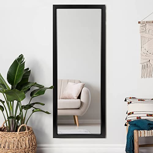 PexFix Full Body Mirror 43″x16″ Large Mirror Rectangle Mirror Full Length Hanging or Leaning Against Wall Mirror for Bedroom and Bathroom,Black(No Stand)