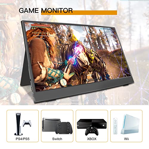 MATEGO Portable Monitor, 15.6 Inch IPS HDR FHD 1080P Computer Display External Monitor with Mini HDMI Dual Type-C Travel Second Screen for Laptop PC Phone Xbox PS5 Switch MacBook | The Storepaperoomates Retail Market - Fast Affordable Shopping