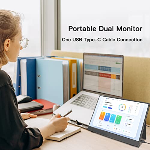 MATEGO Portable Monitor, 15.6 Inch IPS HDR FHD 1080P Computer Display External Monitor with Mini HDMI Dual Type-C Travel Second Screen for Laptop PC Phone Xbox PS5 Switch MacBook | The Storepaperoomates Retail Market - Fast Affordable Shopping
