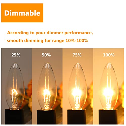 Brightever Vintage Incandescent Light Bulbs 40Watt B10 380 Lumens, Clear Dimmable E12 Edison Candelabra Lightbulbs, Decorative Candle Bulbs for Chandeliers, Ceiling Fan, 2500K Warm White 12-Pack | The Storepaperoomates Retail Market - Fast Affordable Shopping
