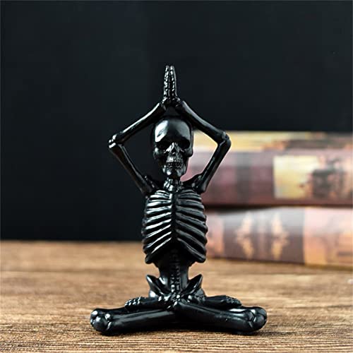 Clenden Yoga Skeletons Statue, Halloween Ghost Festival Yoga Skeleton Character Decorations, Skull Resin Crafts Bone Stretchers