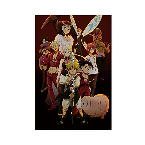 NMBCH Anime Movie The Seven Deadly Sins Movie 2：Cursed By Light Canvas Poster Wall Art Decor Print Picture Paintings for Living Room Bedroom Decoration Poster Unframe:16x24inch(40x60cm)