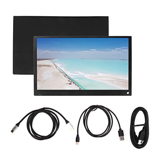Sanpyl 15.6Inches Portable Monitor, IPS Full View Angle 1080P Touchscreen, W LED Backlight Dual Loudspeaker, IPS Gaming Monitor for Phone Computer