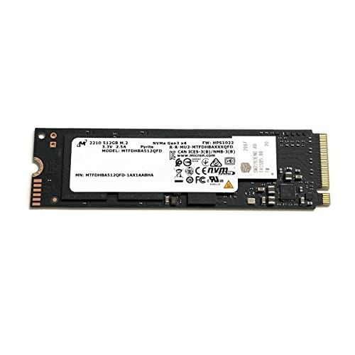 Micron SSD 512GB 2210 NVMe PCIe Gen3 x4 MTFDHBA512QFD M09630-001 Solid State Drive for HP Dell Lenovo Laptop Desktop Ultrabook