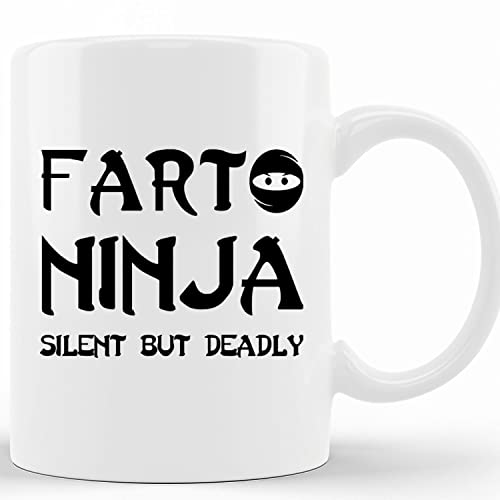 Personalized Fart Ninja Silent But Deadly Mug Mug554 Ninja Mug Fart Mug Funny Coffee Mug Coffee Cup Office Mug Coworker Gift , Ceramic Novelty Coffee Mugs 11oz, 15oz Mug, Tea Cup, Gi