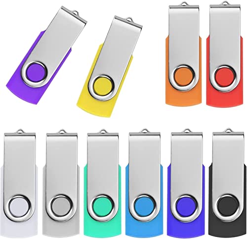 USB Flash Drive 32GB Thumb Drives 10 Pack, USB Memory Stick 32GB Flash Drive 2.0 Jump Drive