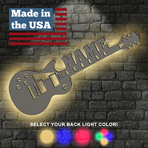 NEID Unique LED Wall Hanging E-Guitar Light – Personalized with Name for Music Fans, Men, Women, Music Teacher – Guitar Player Gifts (Eclectic)