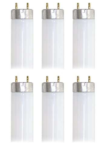 (6 Bulbs) GE 28885 Linear T8 Fluorescent, 24 inch Tube, Coverguard, 5000K Daylight, 17 watt Linear Fluorescent
