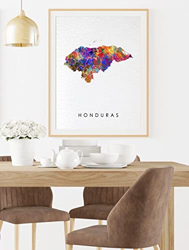 Dignovel Studios 8X10 Unframed Honduras Map Watercolor Art Print Map Motherland Country Caribbean Sea Central America illustrations Art Print Wall Wedding Poster Housewarming Wall Décor DN746 | The Storepaperoomates Retail Market - Fast Affordable Shopping