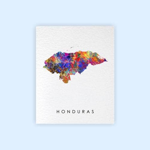 Dignovel Studios 8X10 Unframed Honduras Map Watercolor Art Print Map Motherland Country Caribbean Sea Central America illustrations Art Print Wall Wedding Poster Housewarming Wall Décor DN746 | The Storepaperoomates Retail Market - Fast Affordable Shopping