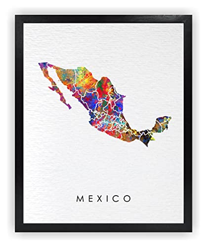 Dignovel Studios 24X36 Unframed Mexico Map Watercolor Art Print Map Motherland Country North America illustrations Art Print Wall Wedding Poster Housewarming Wall Décor DN766