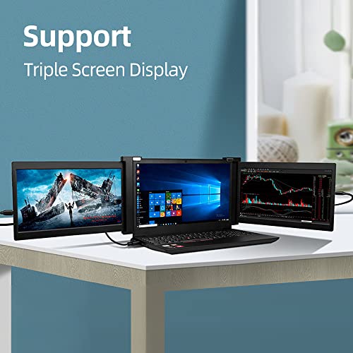 15″ Swivel Triple Portable Monitor, FHD 1080P HDR IPS Display, Triple Monitor Screen Extender for 15″-17″ Laptops, Compatible with Windows/Mac/Android/Switch/Xbox/Phone, Type-C/HD Port | The Storepaperoomates Retail Market - Fast Affordable Shopping