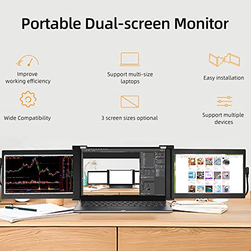 15″ Swivel Triple Portable Monitor, FHD 1080P HDR IPS Display, Triple Monitor Screen Extender for 15″-17″ Laptops, Compatible with Windows/Mac/Android/Switch/Xbox/Phone, Type-C/HD Port | The Storepaperoomates Retail Market - Fast Affordable Shopping