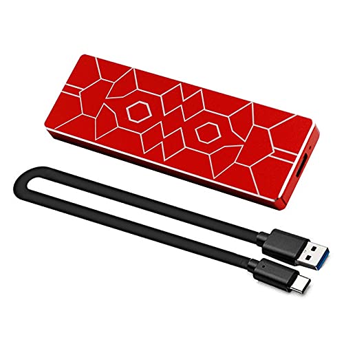 LATROVALE External Solid State Drive M.2 SSD 2TB Mobile Solid State Drive Portable SSD Type-c 3.1 High-Speed Hard Drive for PC, Mac, Laptop, Xbox Compatible USB 2.0 Red