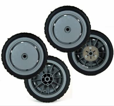 A Set of 4 Toro Original Wheels (2) 107-3708 and (2) 107-3709 for Super Recycler Lawn