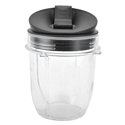 Replacement Blender Cup with Lid, Portable 12OZ Blender Cup Container Fit for Nutri Ninja Auto‑iQ BL480/BL480D/BL481/BL482/BL490