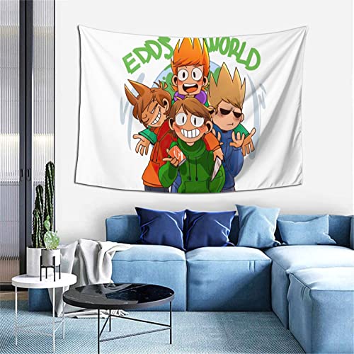 NNOLA Anime Eddsworld Tapestry 3d Printed Pattern Tapestries Cartoon Poster Wall Hanging For Bedroom Dorm Home Decor 40 X 60 In, Black